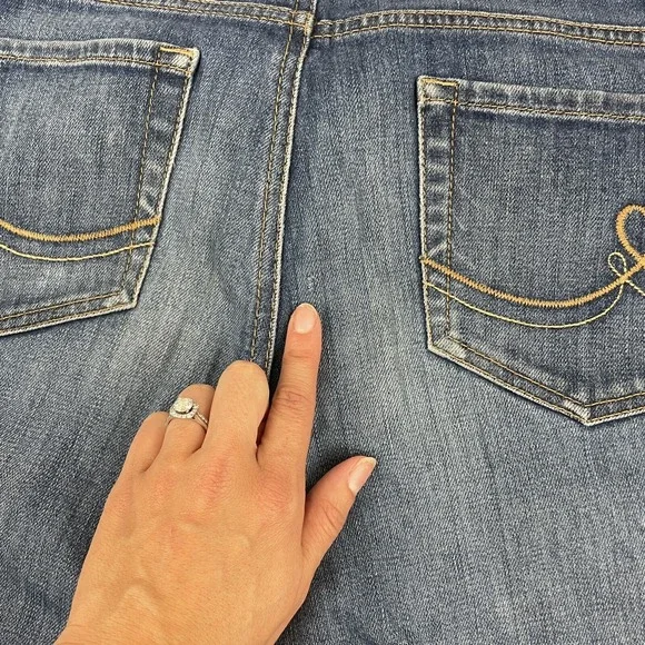 Loft Original Boot Bootcut Denim Blue Jeans Sz 8 Cotton Spandex Stretch Med Wash - Picture 8 of 10